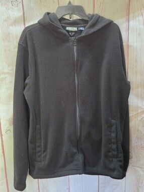 Vintage Canyon River Blues Black Fleece Full-Zip Hoodie Jacket - Size M